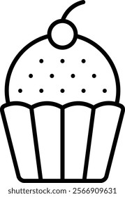 Muffin vector icon. Can be used for printing, mobile and web applications.