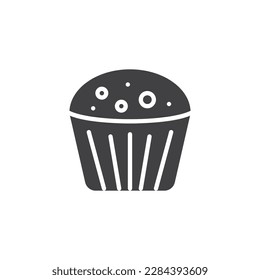 Muffin vector icon. filled flat sign for mobile concept and web design. Chocolate cake, cupcake glyph icon. Symbol, logo illustration. Vector graphics