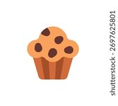 Muffin vector icon. Food and beverage icon flat style. perfect use for logo, presentation, website, and more. modern icon design color style