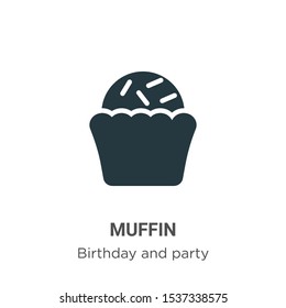 Muffin vector icon on white background. Flat vector muffin icon symbol sign from modern birthday and party collection for mobile concept and web apps design.