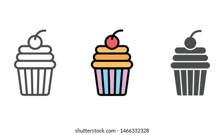 Muffin vector icon sign symbol
