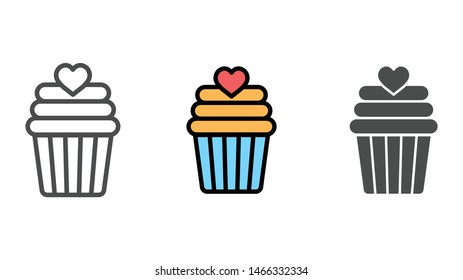 Muffin vector icon sign symbol
