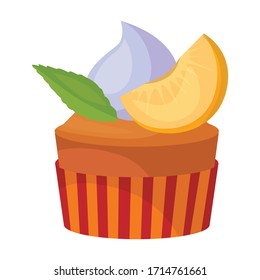 Muffin vector icon.Cartoon vector icon isolated on white background muffin.