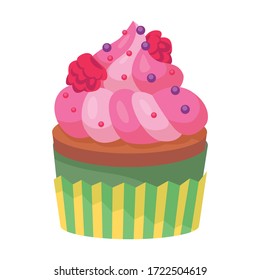Muffin vector icon.Cartoon vector icon isolated on white background muffin.