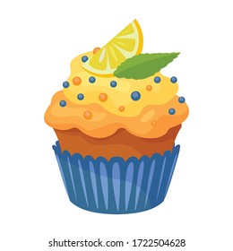 Muffin vector icon.Cartoon vector icon isolated on white background muffin.