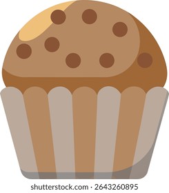 Muffin Ilustración vectorial con arándanos y Liner rosa