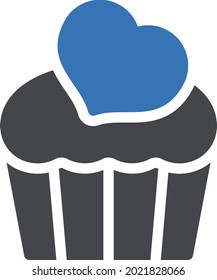 muffin vector illustration isolated on a transparent background . glyph vector icons for concept or web graphics.
