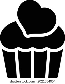 muffin vector illustration isolated on a transparent background . glyph vector icons for concept or web graphics.