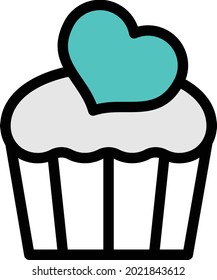 ilustración vectorial de muffin aislada en un fondo transparente. iconos vectoriales de color para el concepto o los gráficos web.