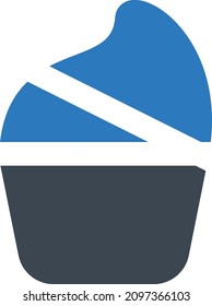 ilustración vectorial de muffin aislada en un fondo transparente. iconos vectoriales de glifo para el concepto o gráficos web.