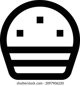 muffin vector illustration isolated on a transparent background. stroke vector icons for concept or web graphics.