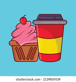 muffin Vector illustration on a transparent background.Premium quality symmbols. vector line flat  icon for concept and graphic design.