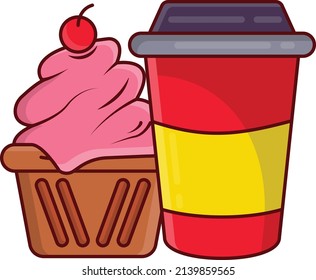 muffin Vector illustration on a transparent background.Premium quality symmbols. vector line flat  icon for concept and graphic design.
