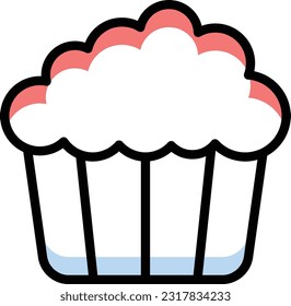 ilustración de muffin Vector en un fondo transparente. Símbolos de calidad superior. Iconos vectoriales de color de línea para el concepto y el diseño gráfico.