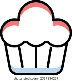 muffin Vector illustration on a transparent background. Premium quality symmbols. Line Color vector icons for concept and graphic design.
