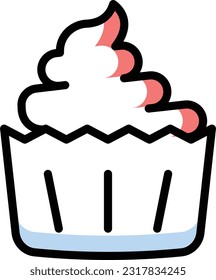 muffin Vector illustration on a transparent background. Premium quality symmbols. Line Color vector icons for concept and graphic design.