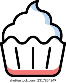 muffin Vector illustration on a transparent background. Premium quality symmbols. Line Color vector icons for concept and graphic design.