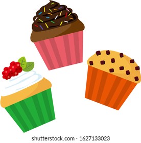 muffin vector illustration . Sweets, and desserts .　cupcake