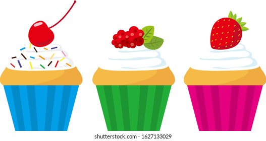 muffin vector illustration . Sweets, and desserts .　cupcake