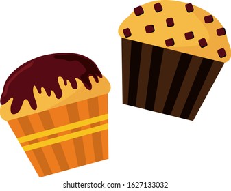 muffin vector illustration . Sweets, and desserts .　cupcake