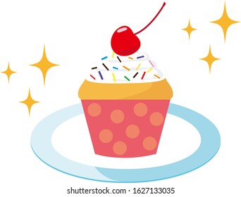 muffin vector illustration . Sweets, and desserts .　cupcake