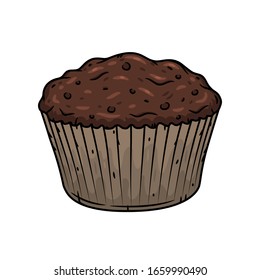 Muffin. Vector isolated on white background