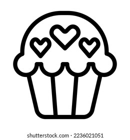 Diseño de iconos de la línea del vector Muffin