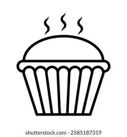 Muffin Vector Line Icon Design