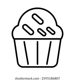 Muffin Vector Line Icon Design
