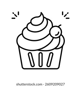 Muffin vector outline icon. EPS 10 file