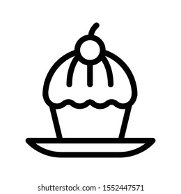 muffin vector thin line icon