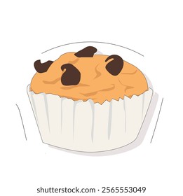 Muffins with chocolate topping ilustrasi