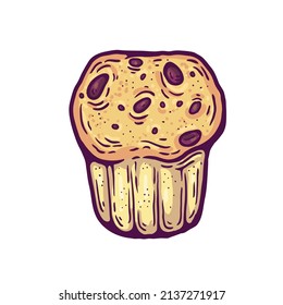 muffins and cupcakes hand drawn vector illustration collection. collection of different isolated desserts on white background for graphic design