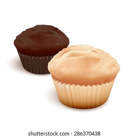 MUFFINS, detailed vector illustration