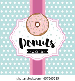 Muffins and donuts colorful cards Fashionable confectionery texture with different colors strips of the stroke, background.