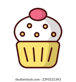 Icono de Muffins aísla la ilustración del material del vector de fondo blanco.