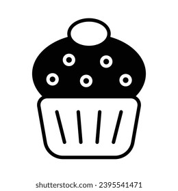 Icono de Muffins aísla la ilustración del material del vector de fondo blanco.