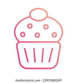 Icono de Muffins aísla la ilustración del material del vector de fondo blanco.