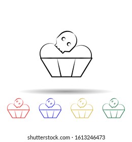 Muffins multi color style icon. Simple thin line, outline vector of dia de muertos icons for ui and ux, website or mobile application