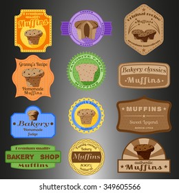 Muffins multiple styles badges set