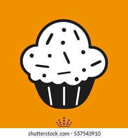 muffins, pastries, icon, vector illustration EPS 10
