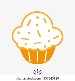 muffins, pastries, icon, vector illustration EPS 10