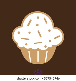 muffins, pastries, icon, vector illustration EPS 10