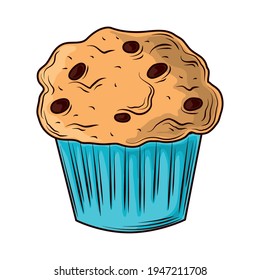 muffins with raisin bakery food