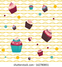 muffins seamless vector background 