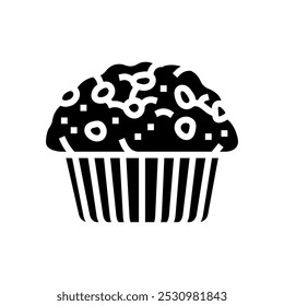 Muffins snack comida glifo icono Vector. Muffins snack comida signo. Ilustración de símbolo aislado