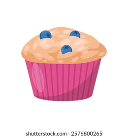 Muffins, Sweets Vector Illustration Isolated