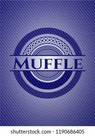 Muffle badge with denim background