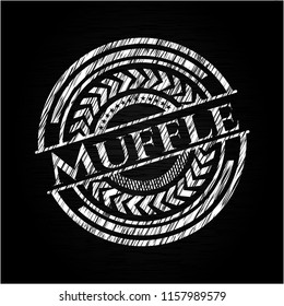 Muffle chalk emblem written on a blackboard