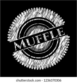 Muffle chalk emblem written on a blackboard